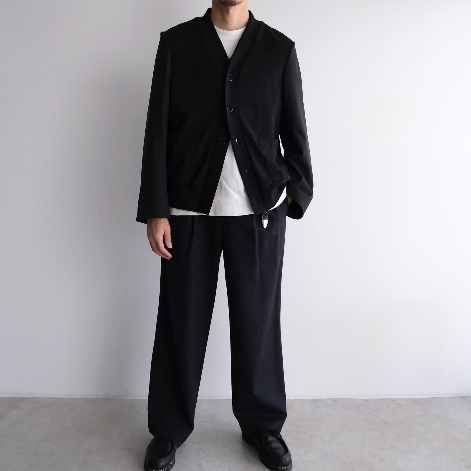 Un(i)Form Jersey：Docking Cardigan - カーディガン-（Black / ブラック）