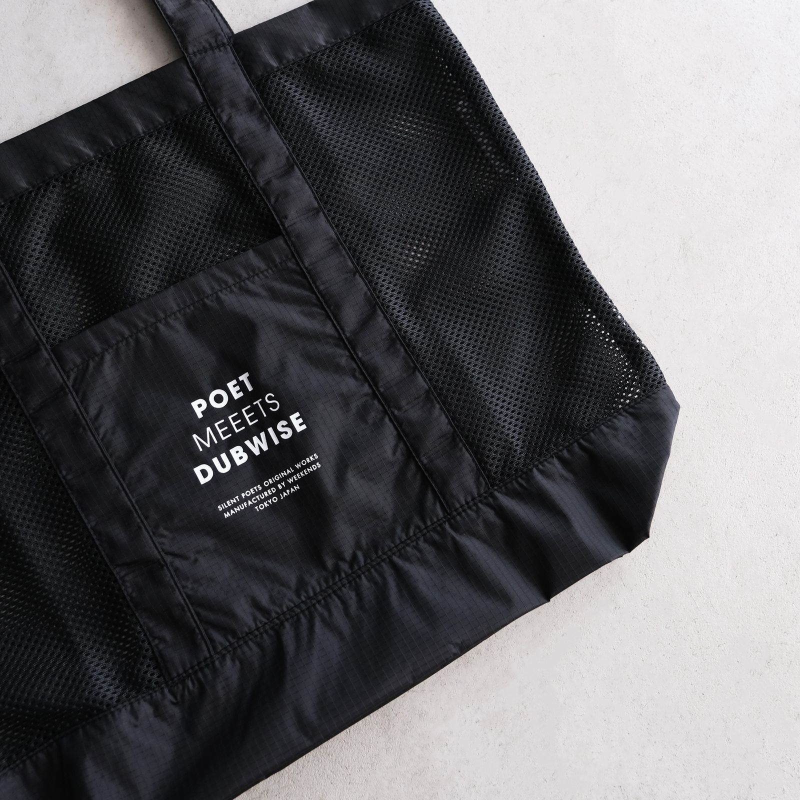 PMD Logo Mesh Tote -バッグ-（Black / ブラック）