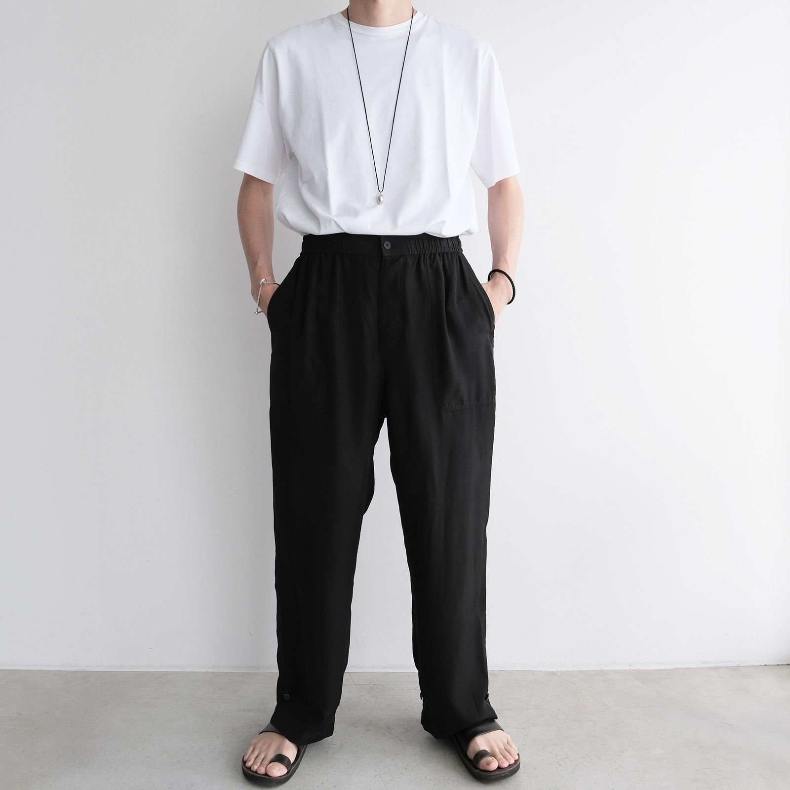 Fibril Silk Tafta Easy Baker Pants -パンツ-（Black / ブラック）