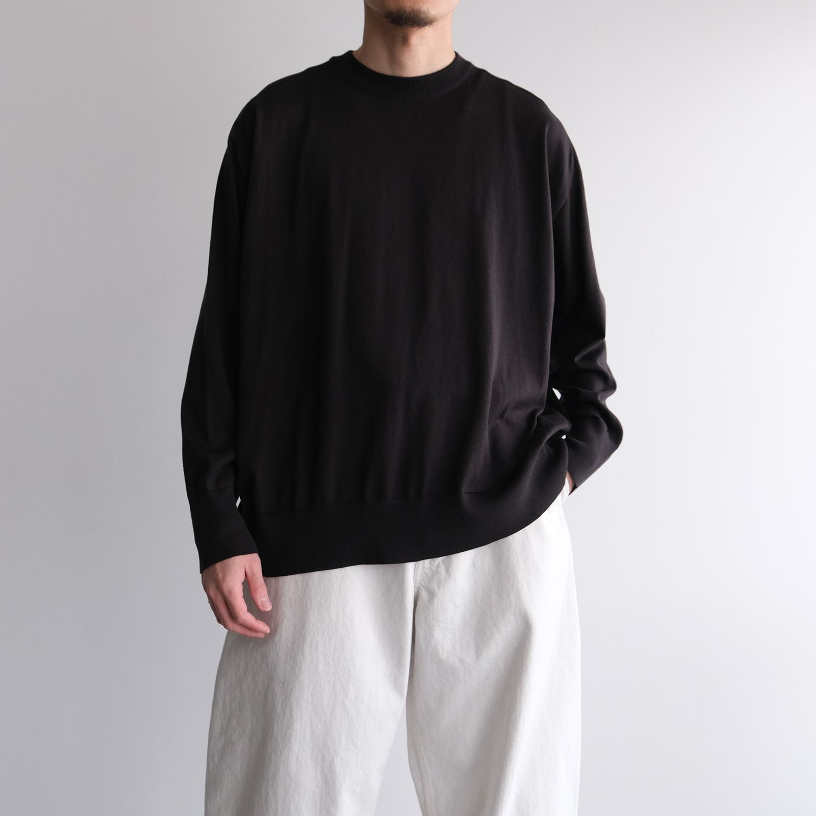 Crew Neck Knit -ニット-（Charcoal / チャコール）