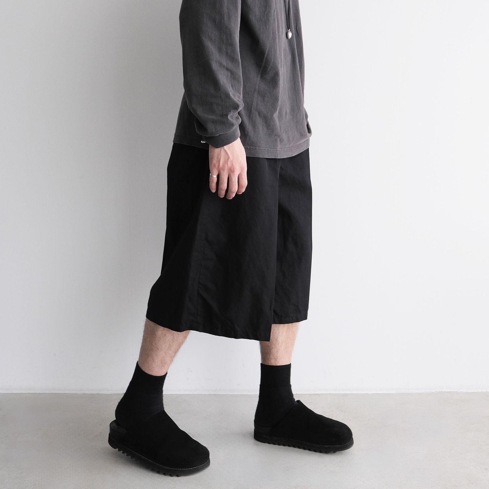 Cotton Washer Half Pants -ショーツ-（Black / ブラック）
