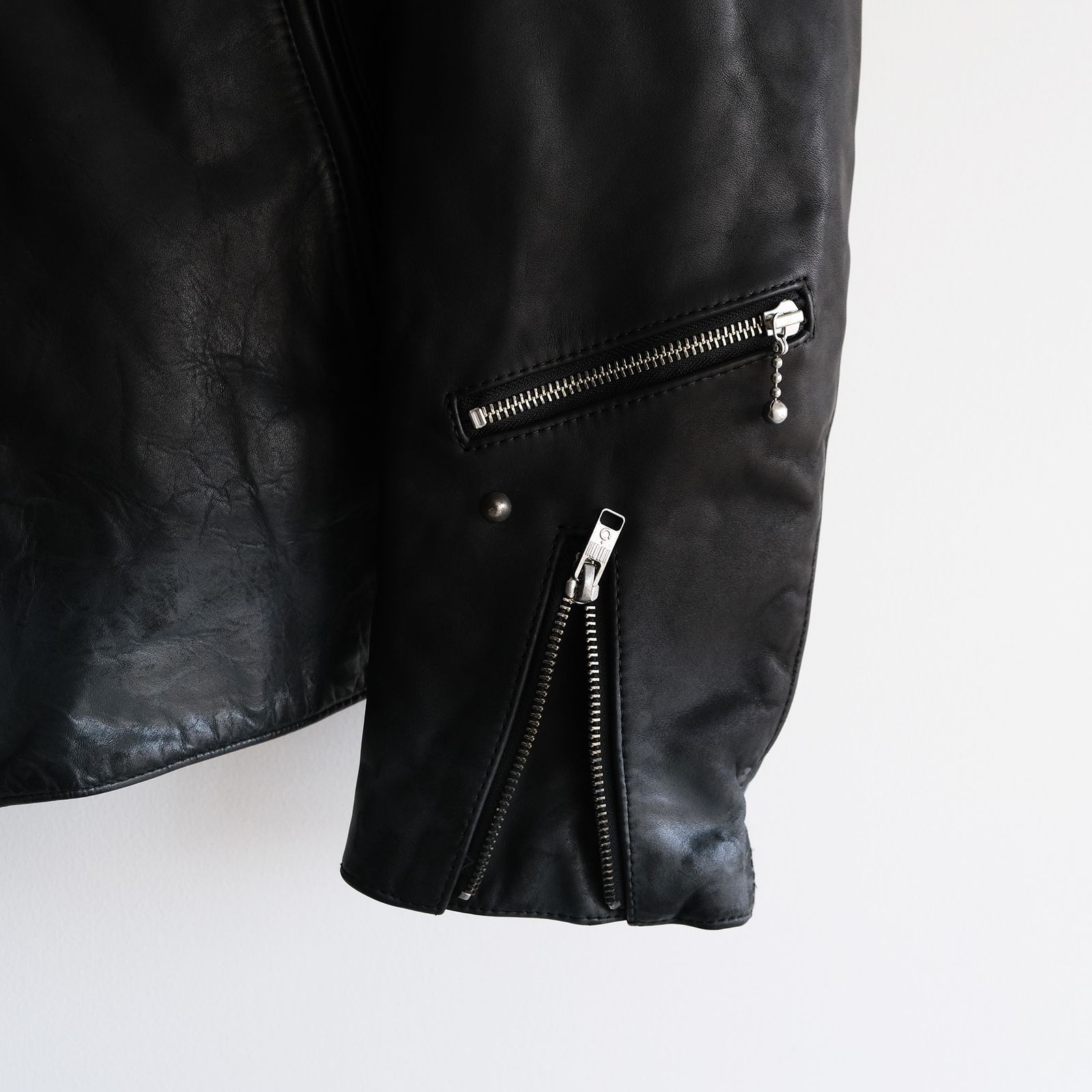 Hand Dyed Studded Riders Jacket -ライダースジャケット-（Black / ブラック）