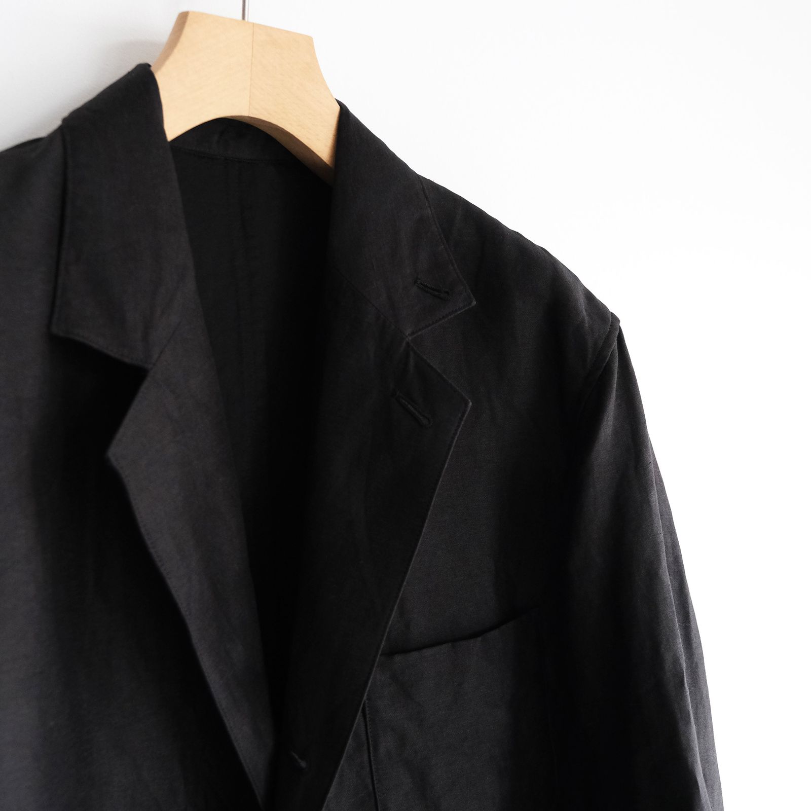 Linen Cupro Back Satin Work Jacket -ジャケット-（Black / ブラック）GM261-20370