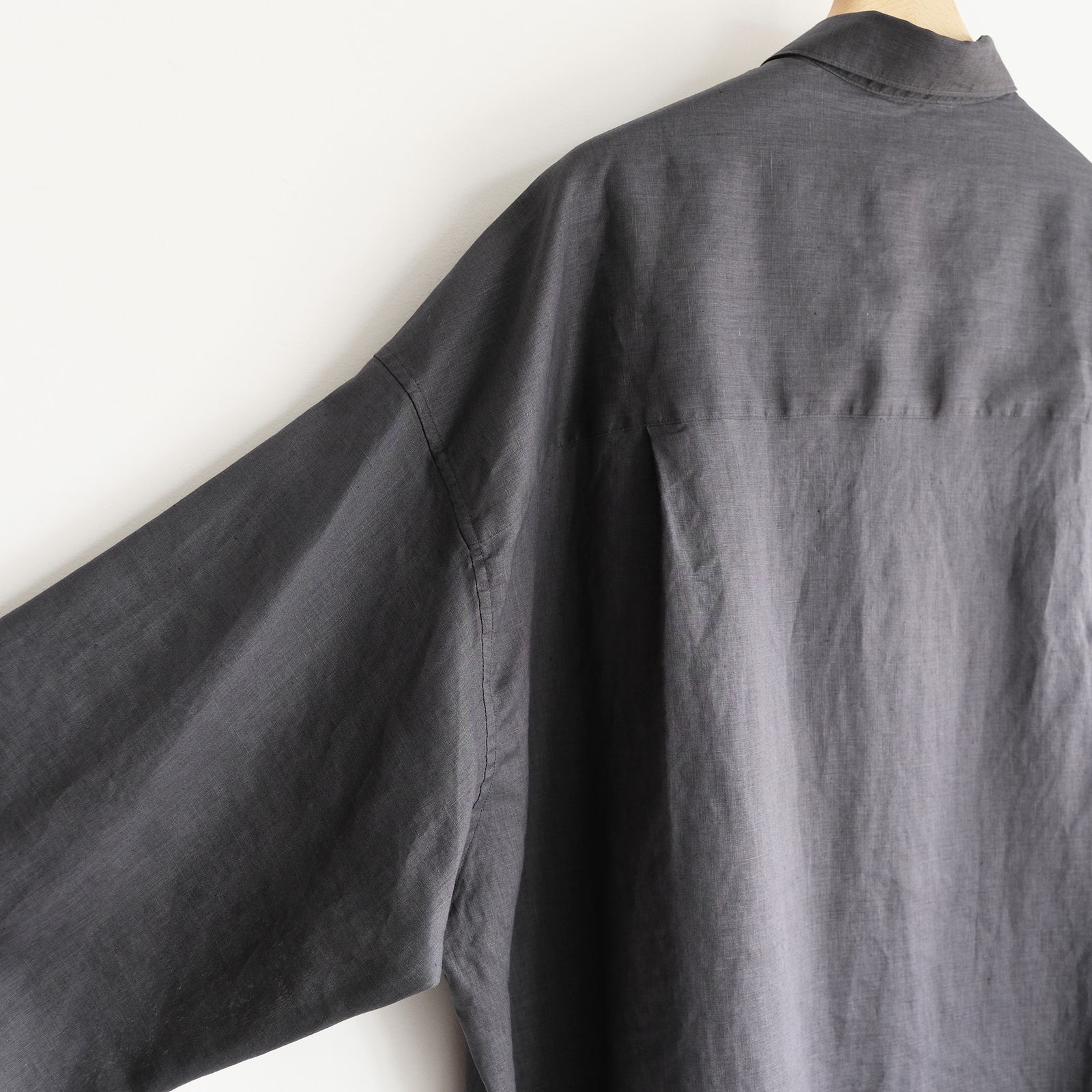 Linen L/S Oversized Regular Collar Shirt -シャツ-（C.Gray / C.グレー）GM262-50039B