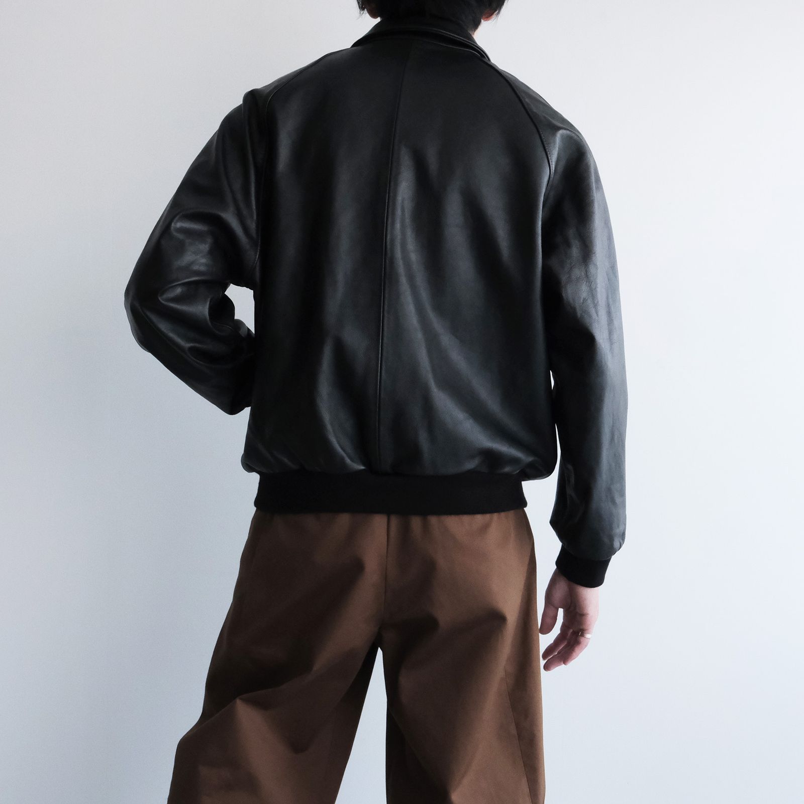 Cow Leather Raglan Blouson -ブルゾン-（Black / ブラック）GU263-30320