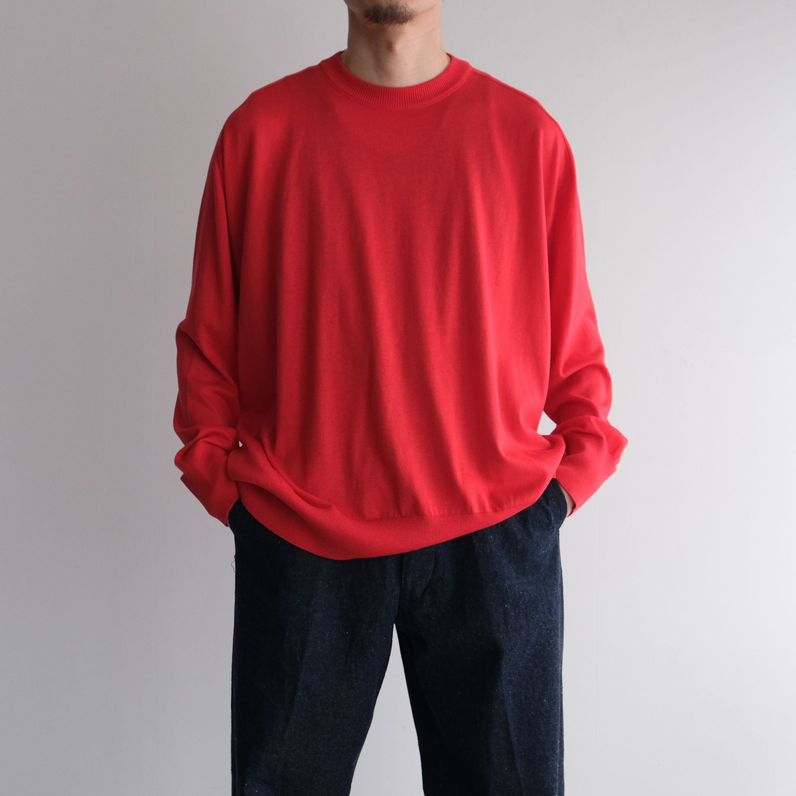 Crew Neck Knit -ニット-（Red / レッド）