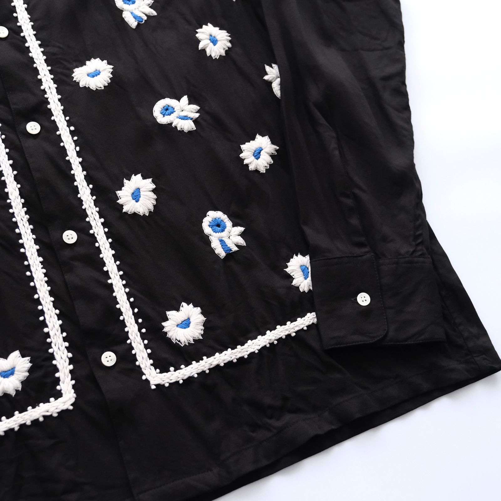 Bandana Hand Embroidery Shirt -シャツ-（Black / ブラック）