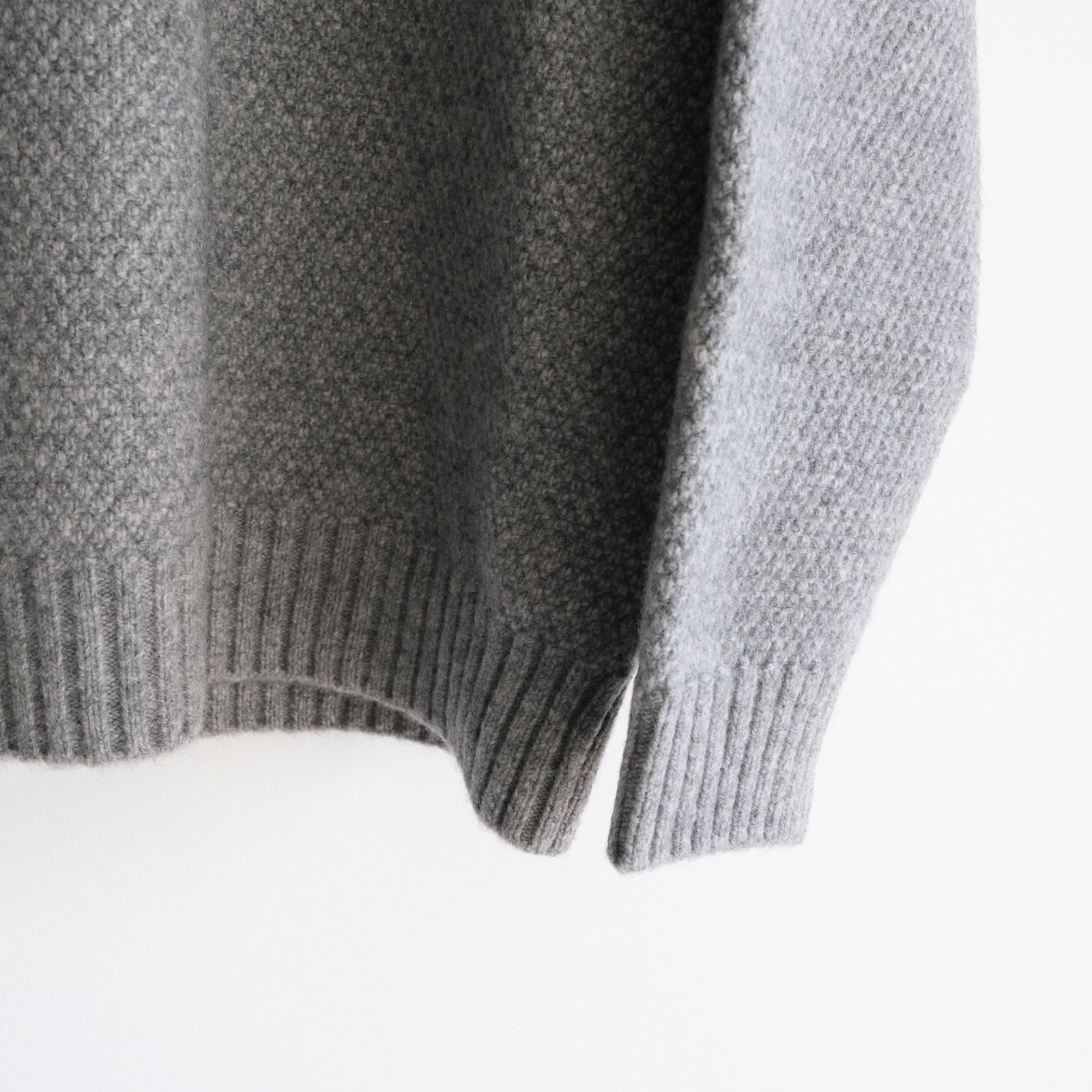 ATON - Lambs Wool Crewneck Sweater -ニット-（Gray / グレー） | STACK STORE