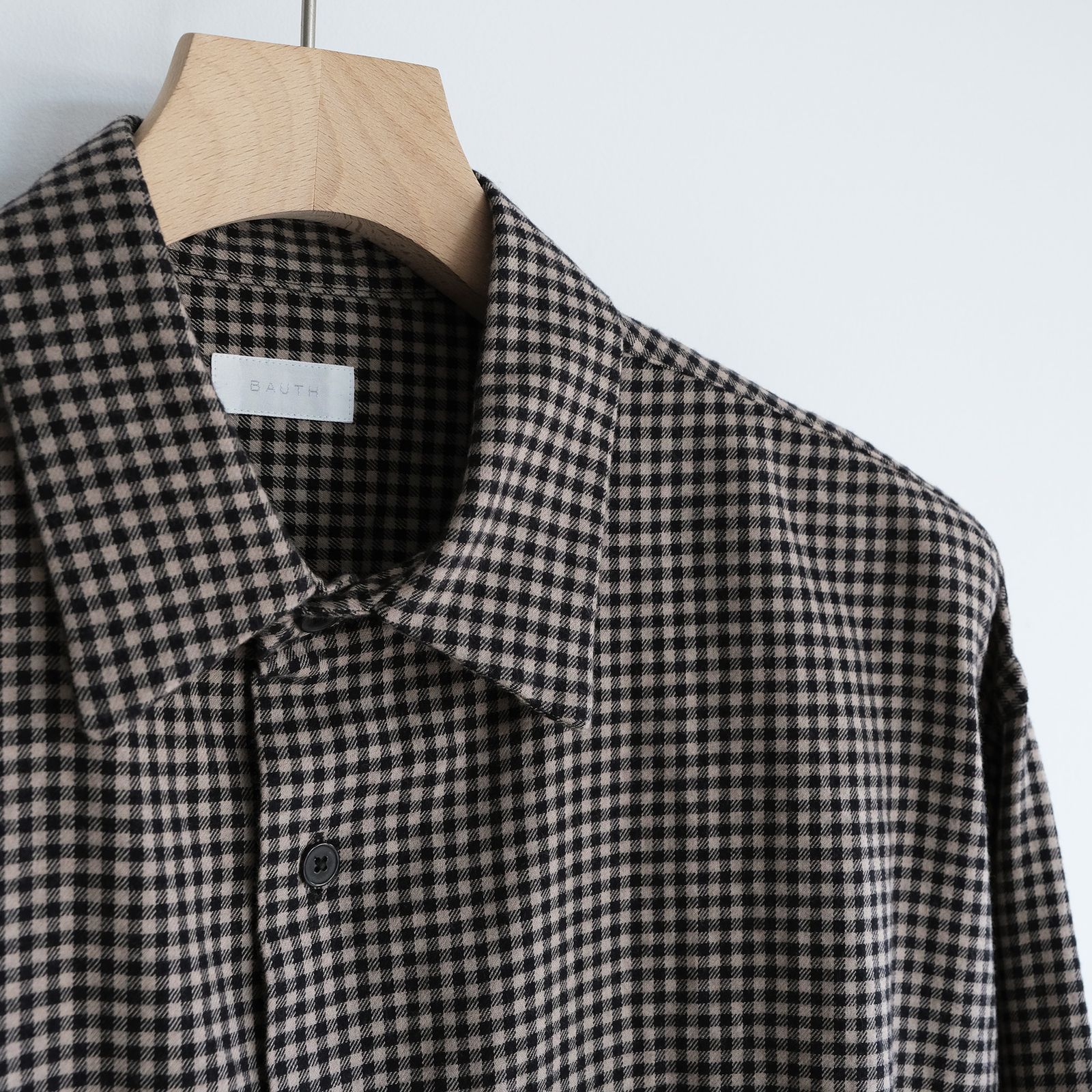 Cotton Wool Check Shirts -シャツ-（Beige Check / ベージュチェック）