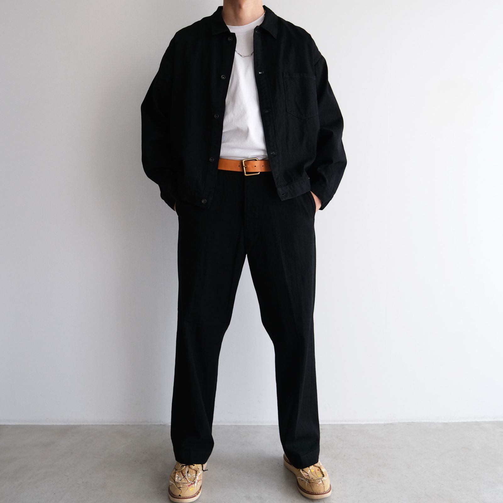 Black Twill Trousers -パンツ-（Black / ブラック）