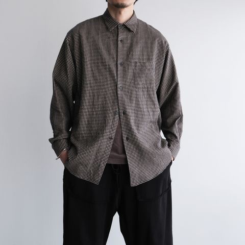 Cotton Wool Check Shirts -シャツ-（Beige Check / ベージュチェック）