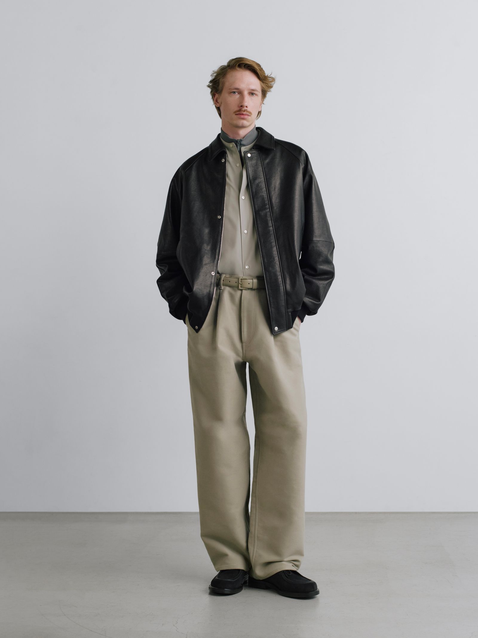 Cow Leather Raglan Blouson -ブルゾン-（Black / ブラック）GU263-30320