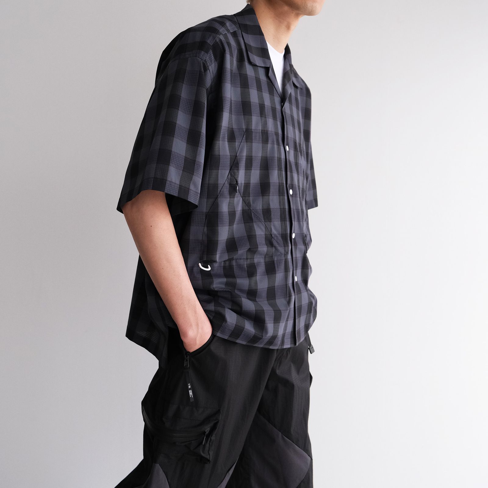 Dotair Open Collar Shirt -シャツ-（Charcoal / チャコール）