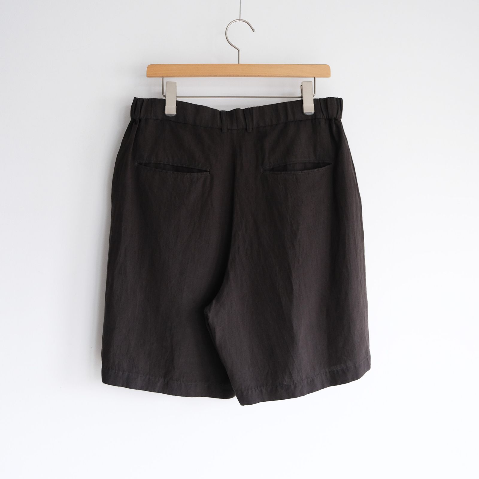 Cotton Linen Voile Loose Fit Shorts -パンツ-（Charcoal Gray / チャコールグレー）