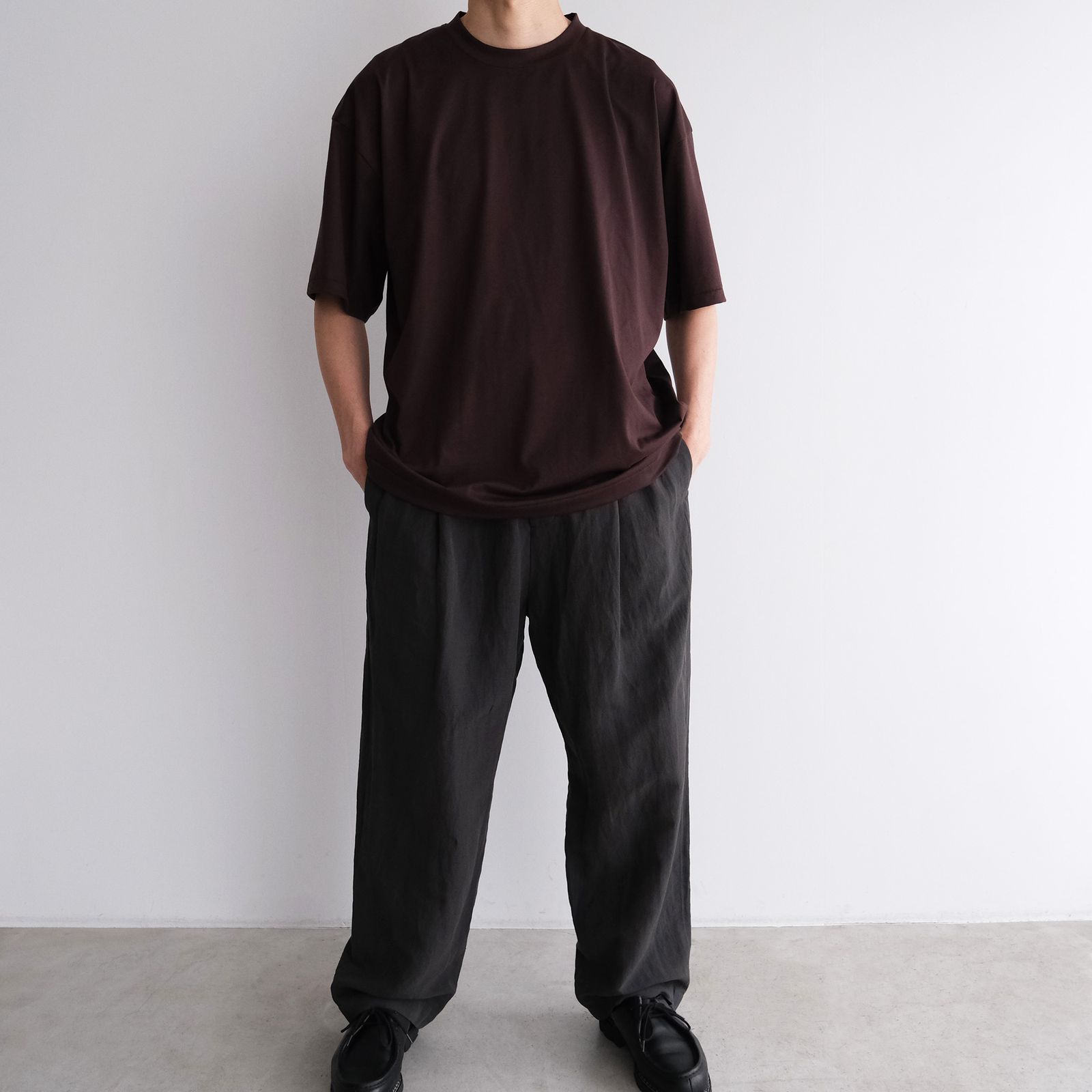 ATON - Suvin 60/2 Oversized T-Shirt -Tシャツ-（Burgundy