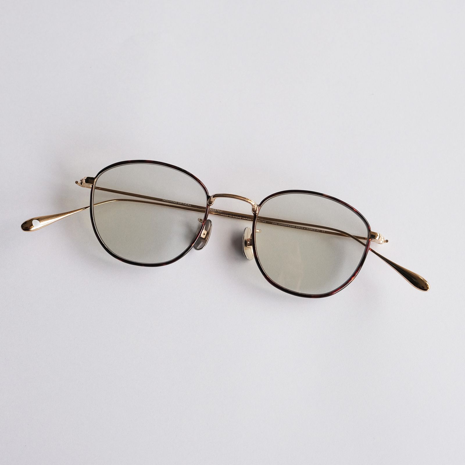 KOUGETSU #6 Champagne Gold & Amber × Gray Green to D.Gray (調光モデル) -サングラス-