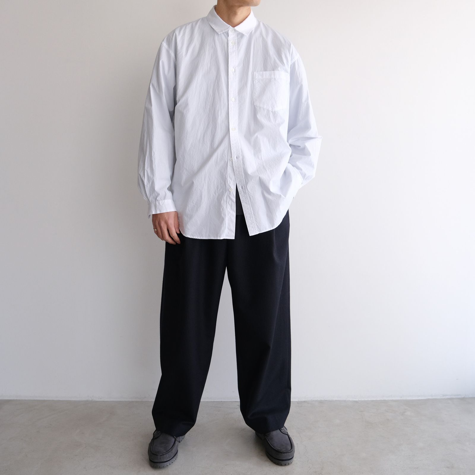 Suvin Broad Washed Shirt -シャツ-（White / ホワイト）