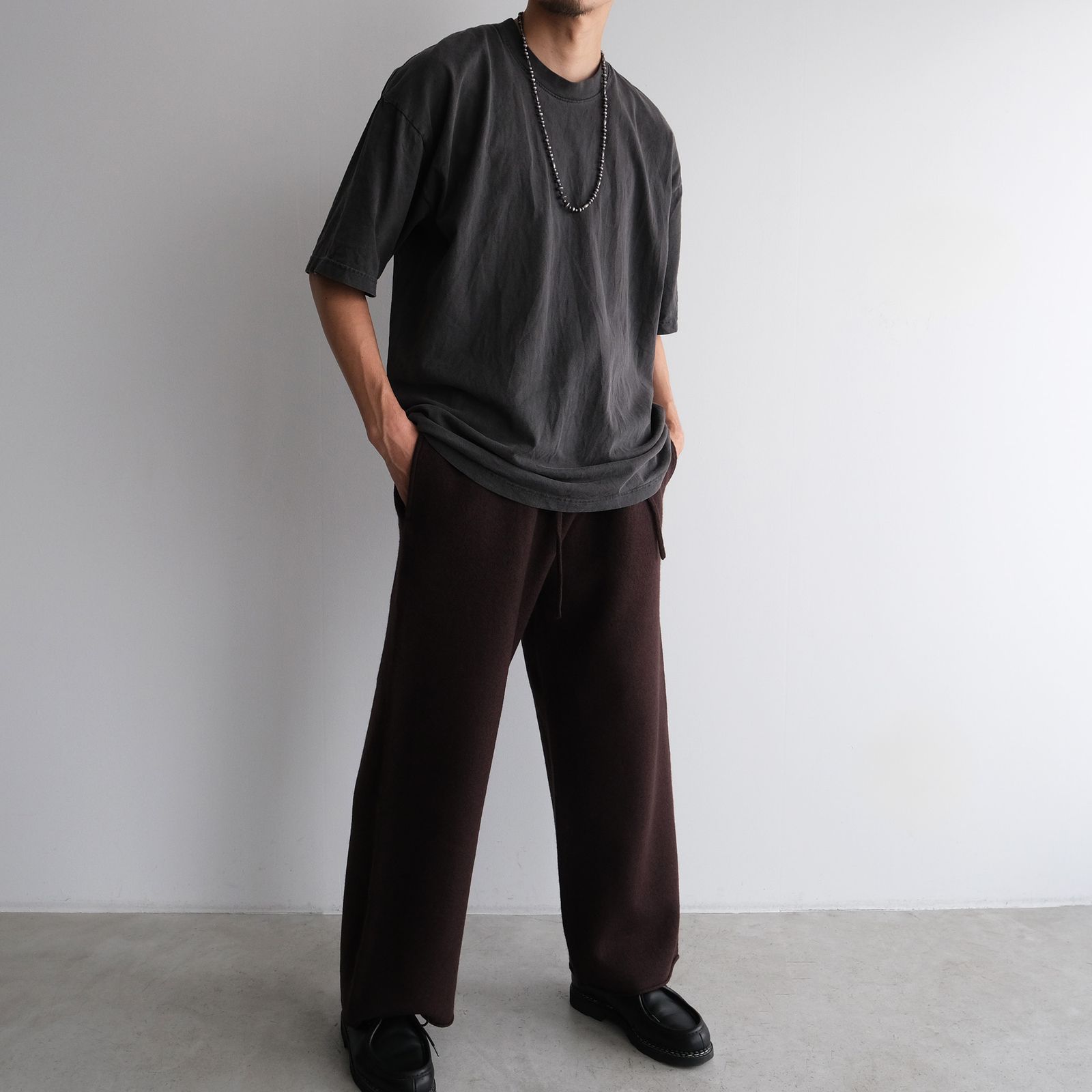 Felted Merino Wool Knit Pants -パンツ-（Brown / ブラウン）