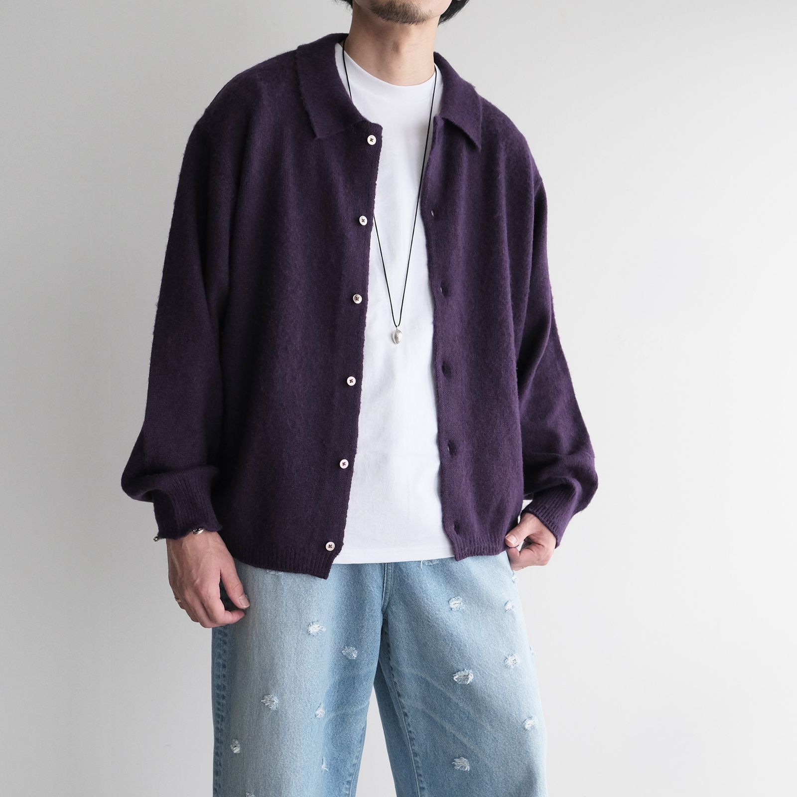 Knit Cardigan -カーディガン-（Purple / パープル）