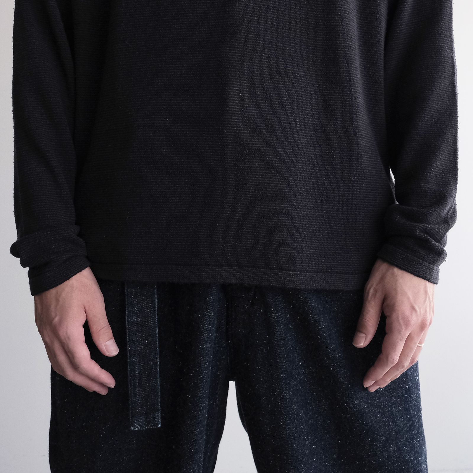 Silk Knit L/S Crew Neck -ニット-（Dark Navy / ダークネイビー）