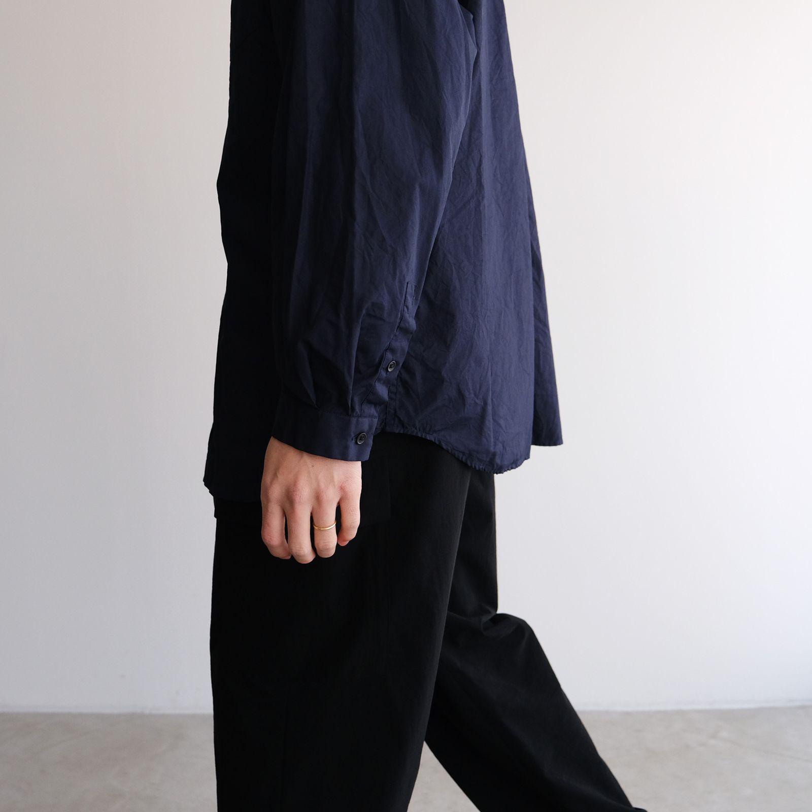 Suvin Broad Washed Shirt -シャツ-（Navy / ネイビー）