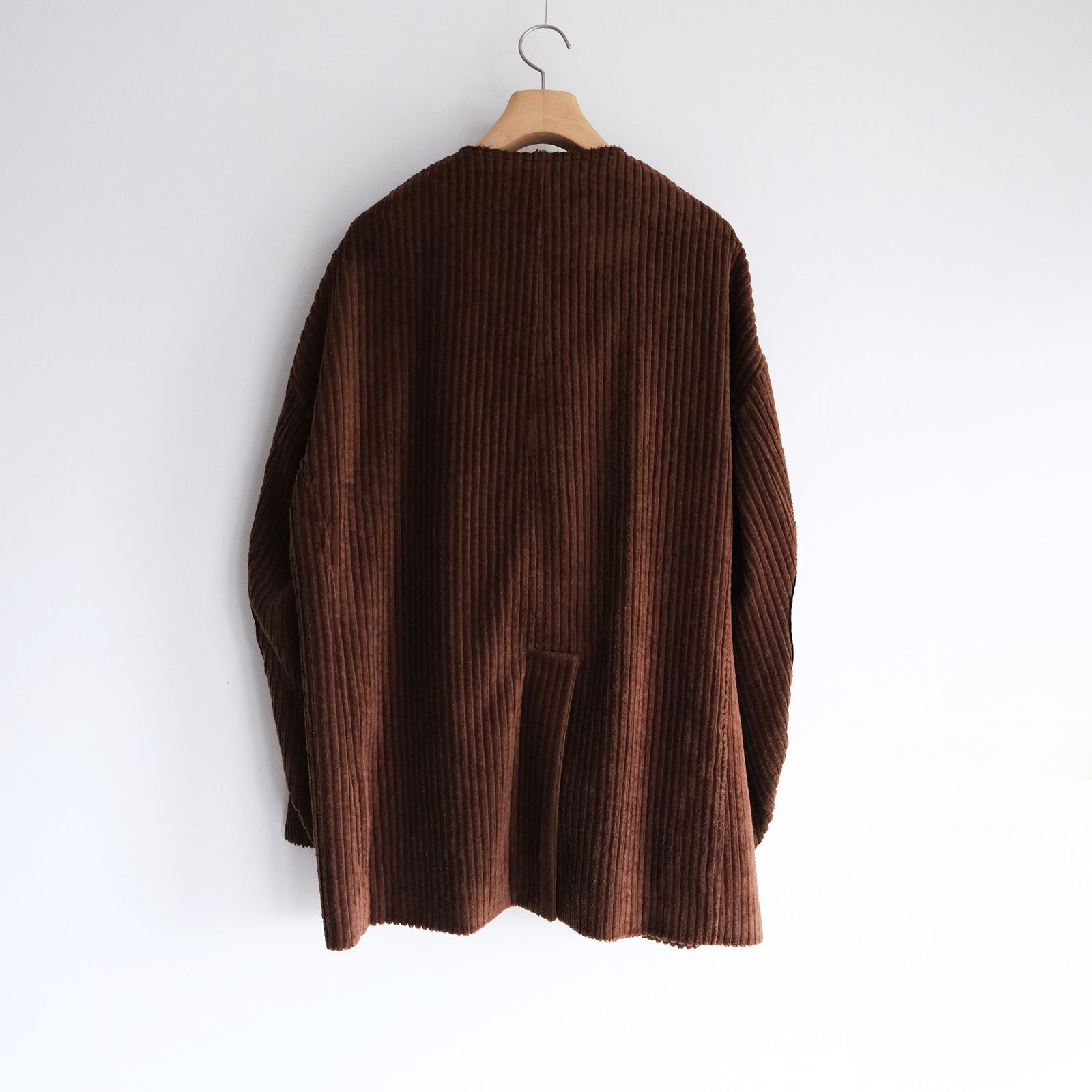 Corduroy Collarless Jacket -ジャケット-（Brown / ブラウン）