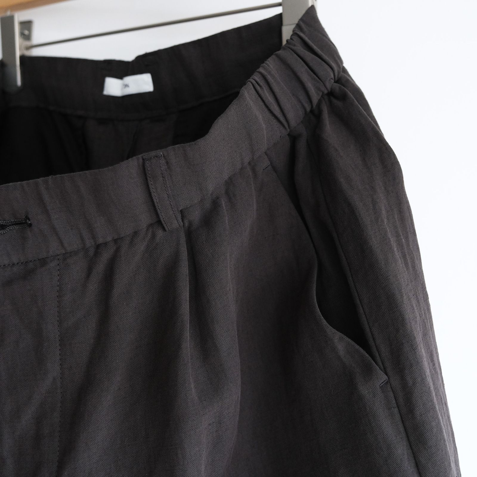 Cotton Linen Voile Loose Fit Shorts -パンツ-（Charcoal Gray / チャコールグレー）