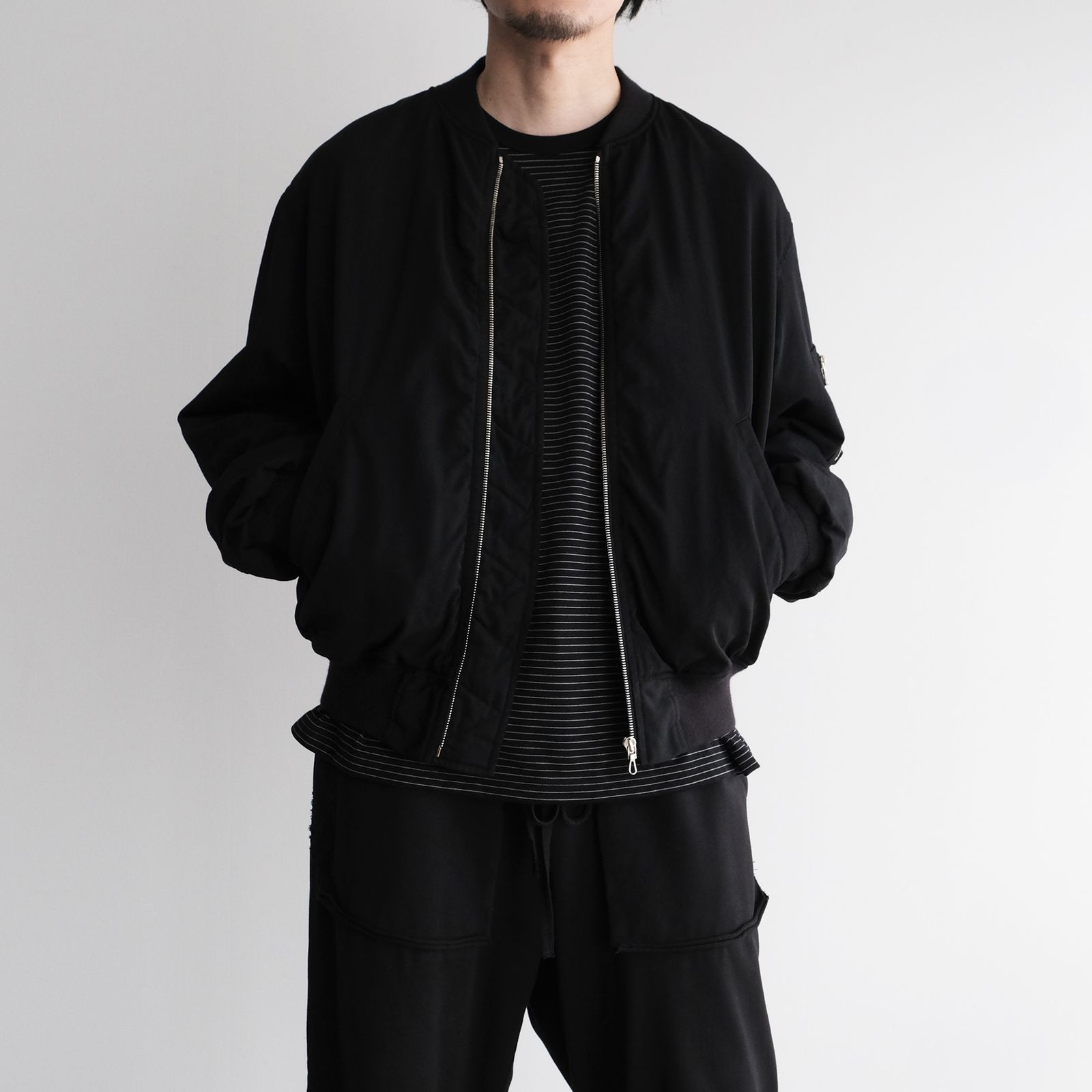 Fulled Wool Twill Flight Jacket -ジャケット-（Black / ブラック）GU263-30411