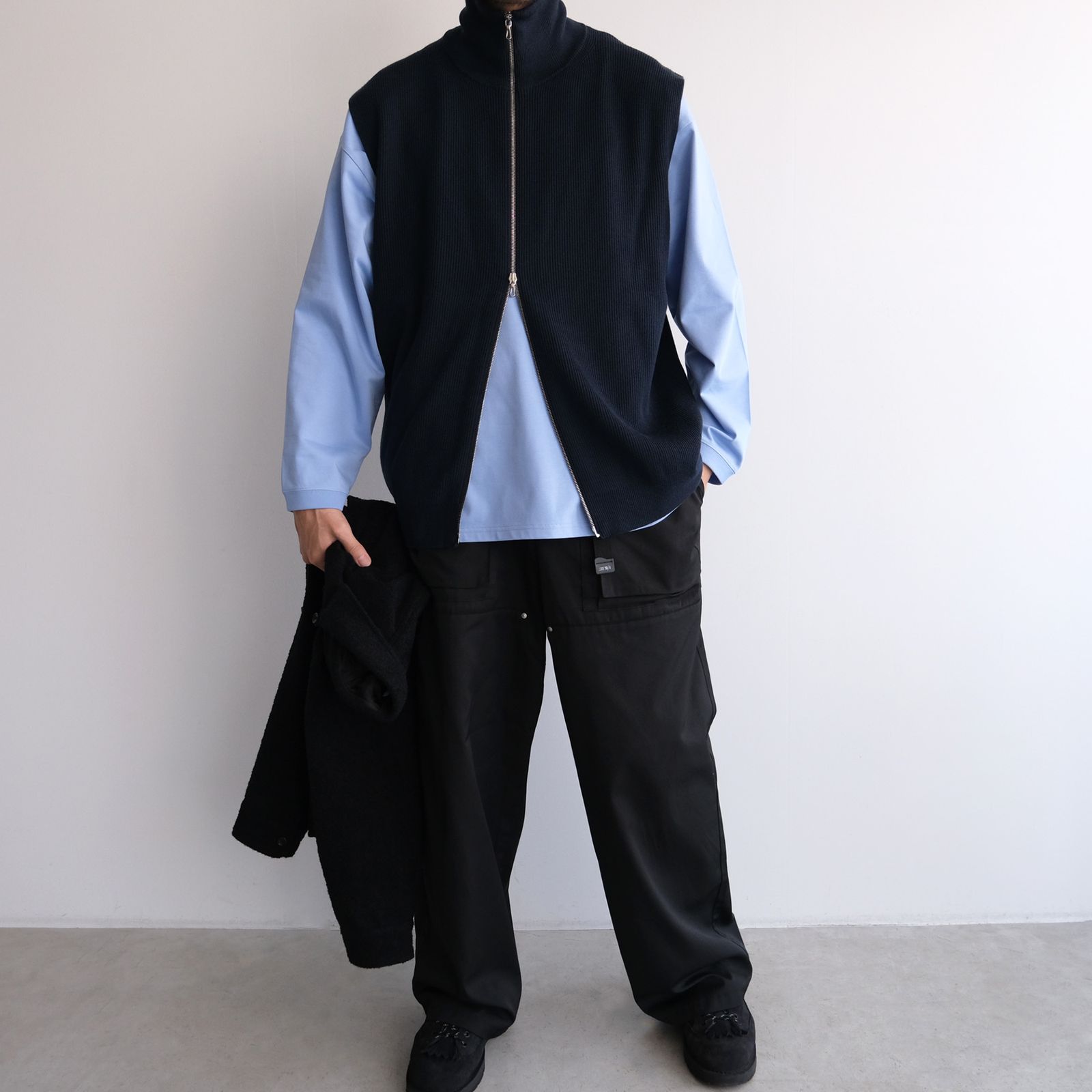 Graphpaper - Hight Density Drivers Knit Vest -ニット-（Navy