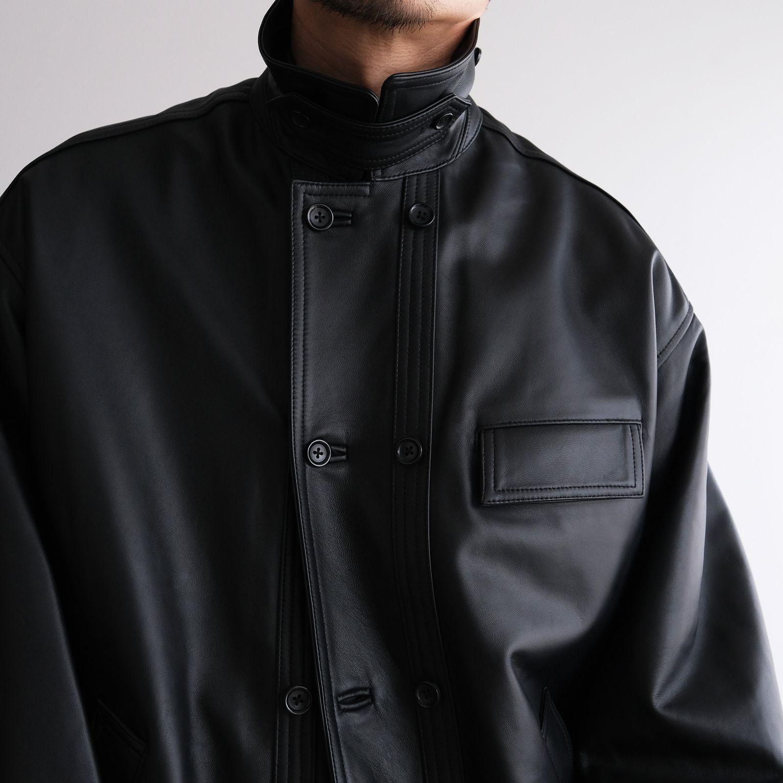 Sheep Leather Corbusier Jacket -ジャケット-（Black / ブラック）