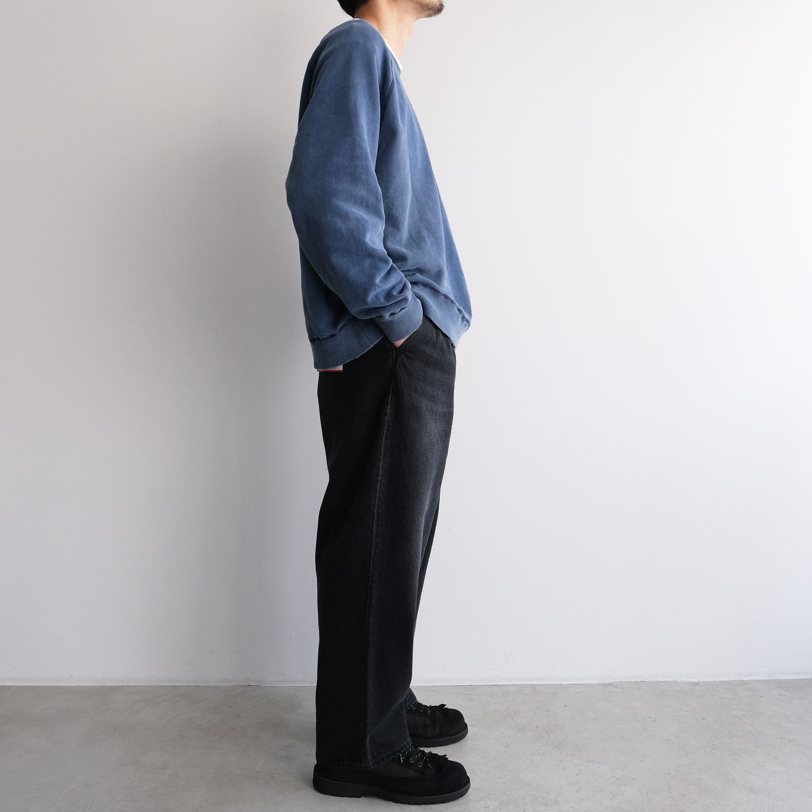 Selvage Denim Two Tuck Pants -デニムパンツ-（Black Dark Fade / ブラックダークフェード）GU261-40061DB
