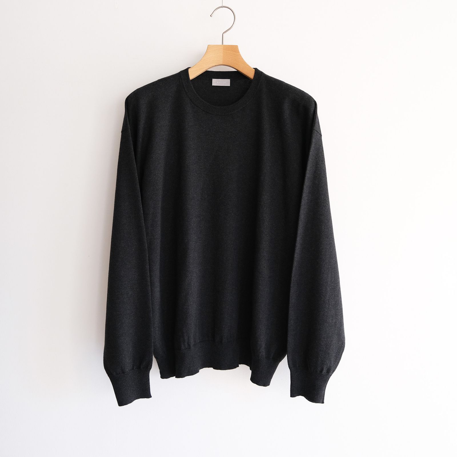 Cotton Cashmere Crew Neck -ニット-（Charcoal / チャコール）
