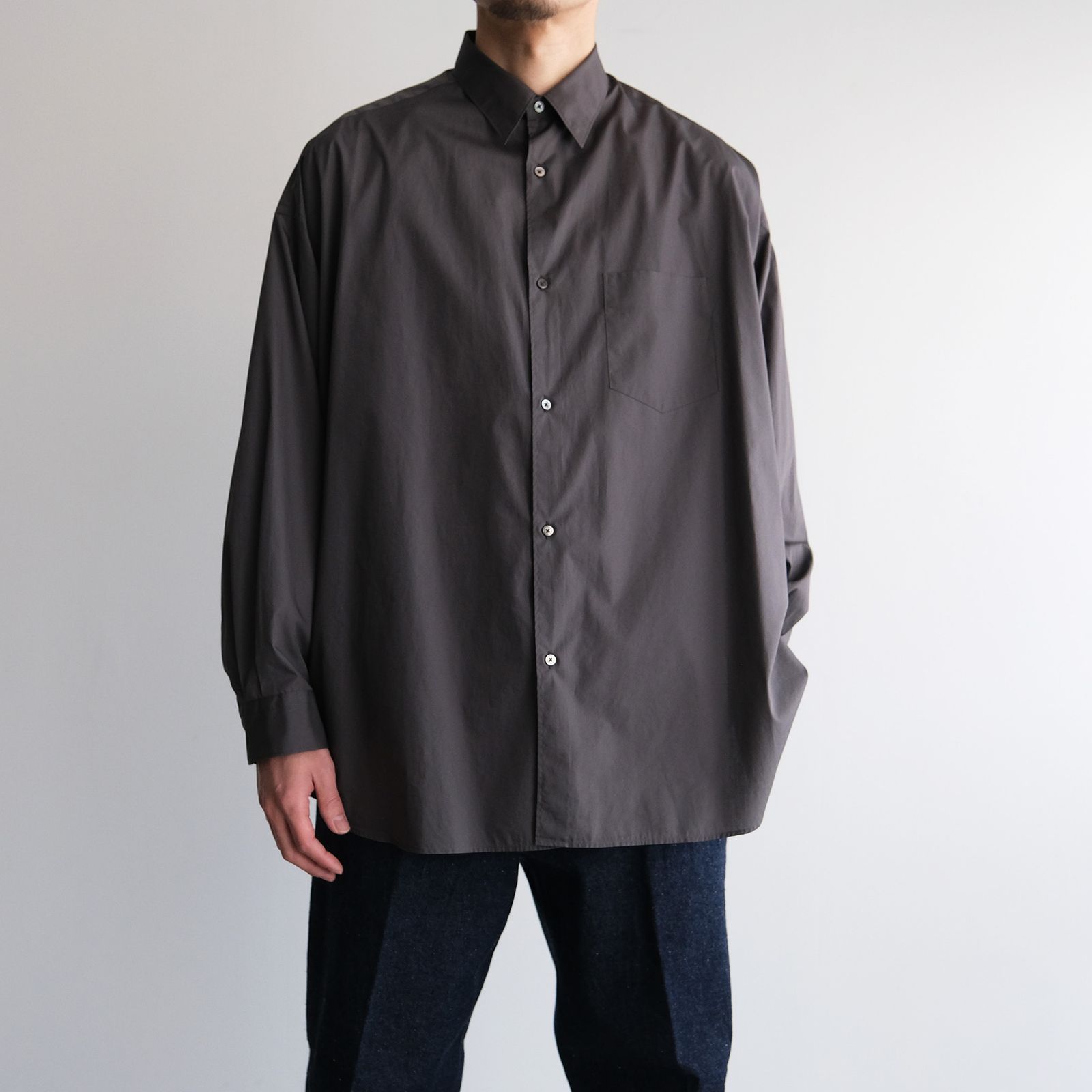 Broad L/S Oversized Regular Collar Shirt -シャツ-（C.Gray / C.グレー）GM261-50001B