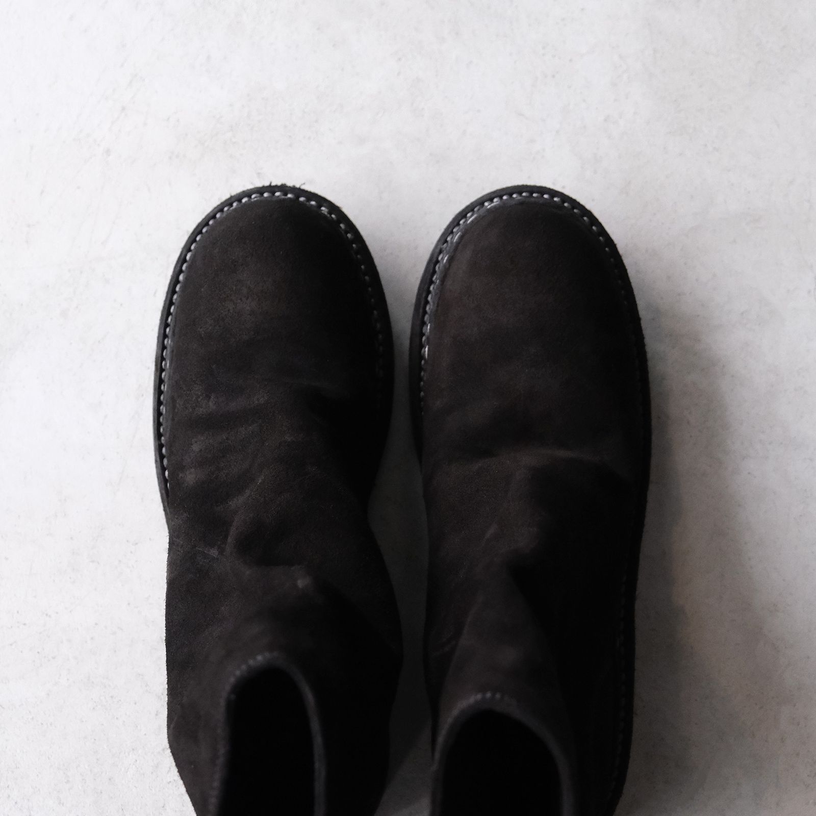 GUIDI - 796V_N Calf Reverse Shoes Back Zip Boot -ブーツ-（Black