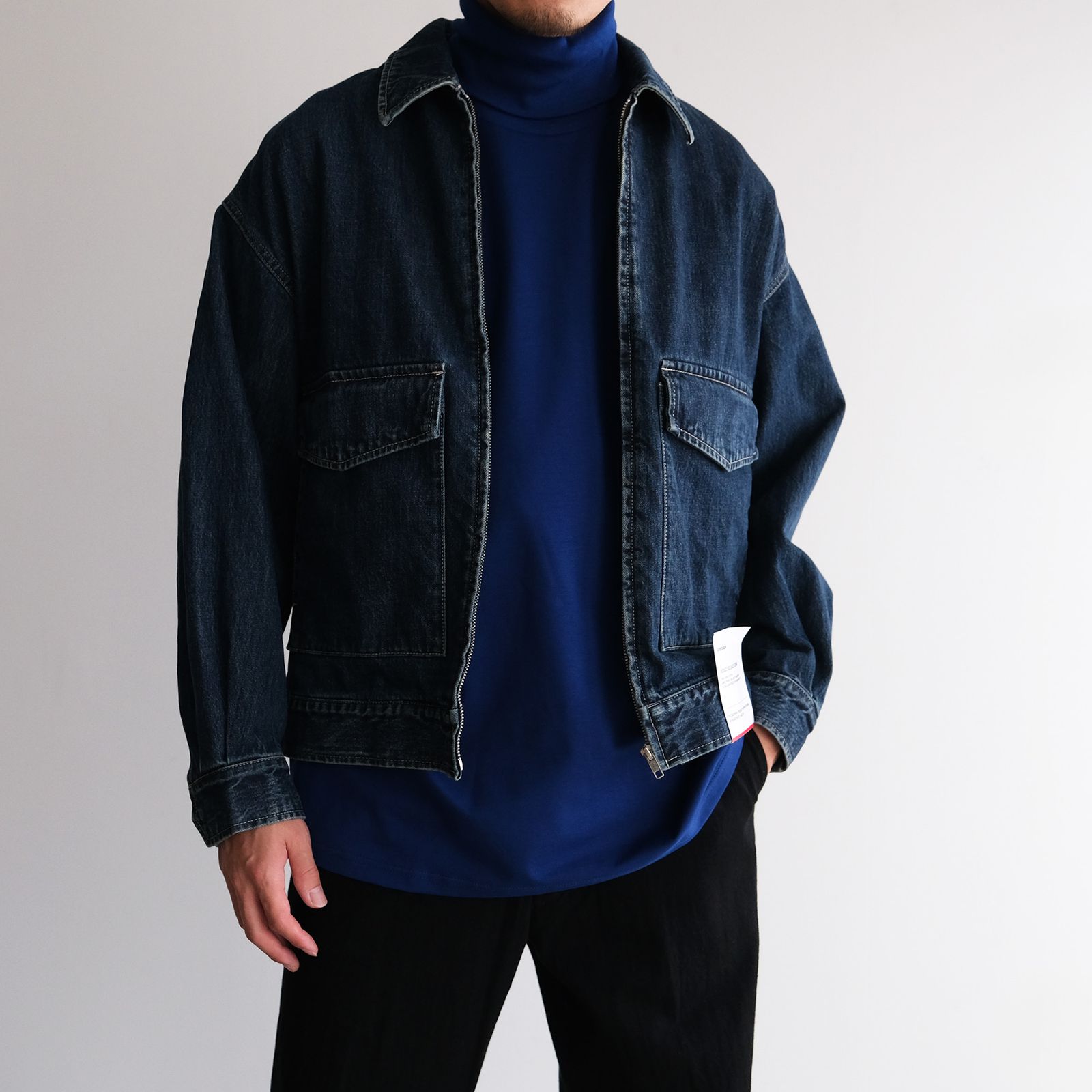 Brushed Mockrody High Neck L/S Tee -Tシャツ-（Blue / ブルー）