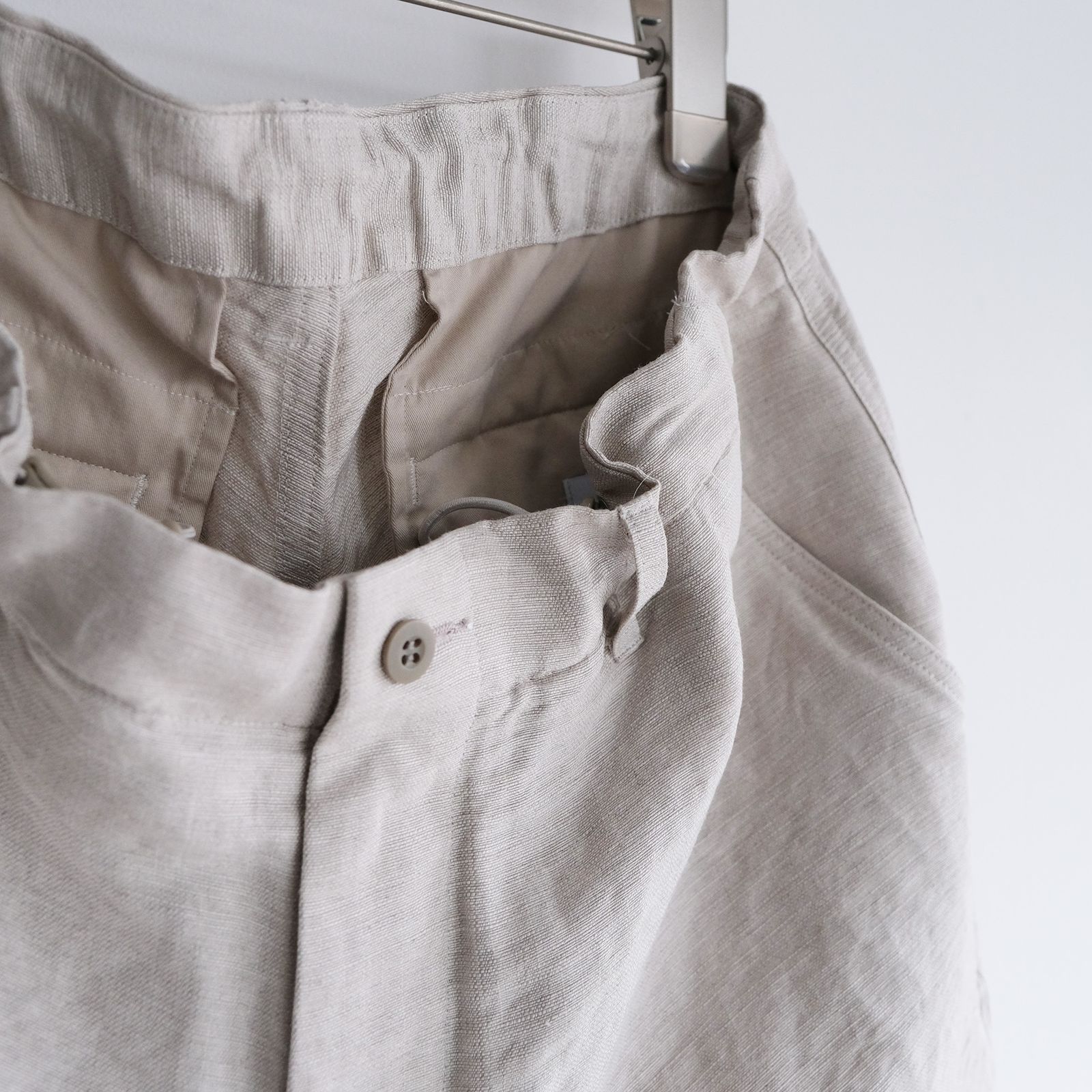 Linen Cupro Hopsack Military Shorts -ショーツ-（Ivory / アイボリー）GM261-40378