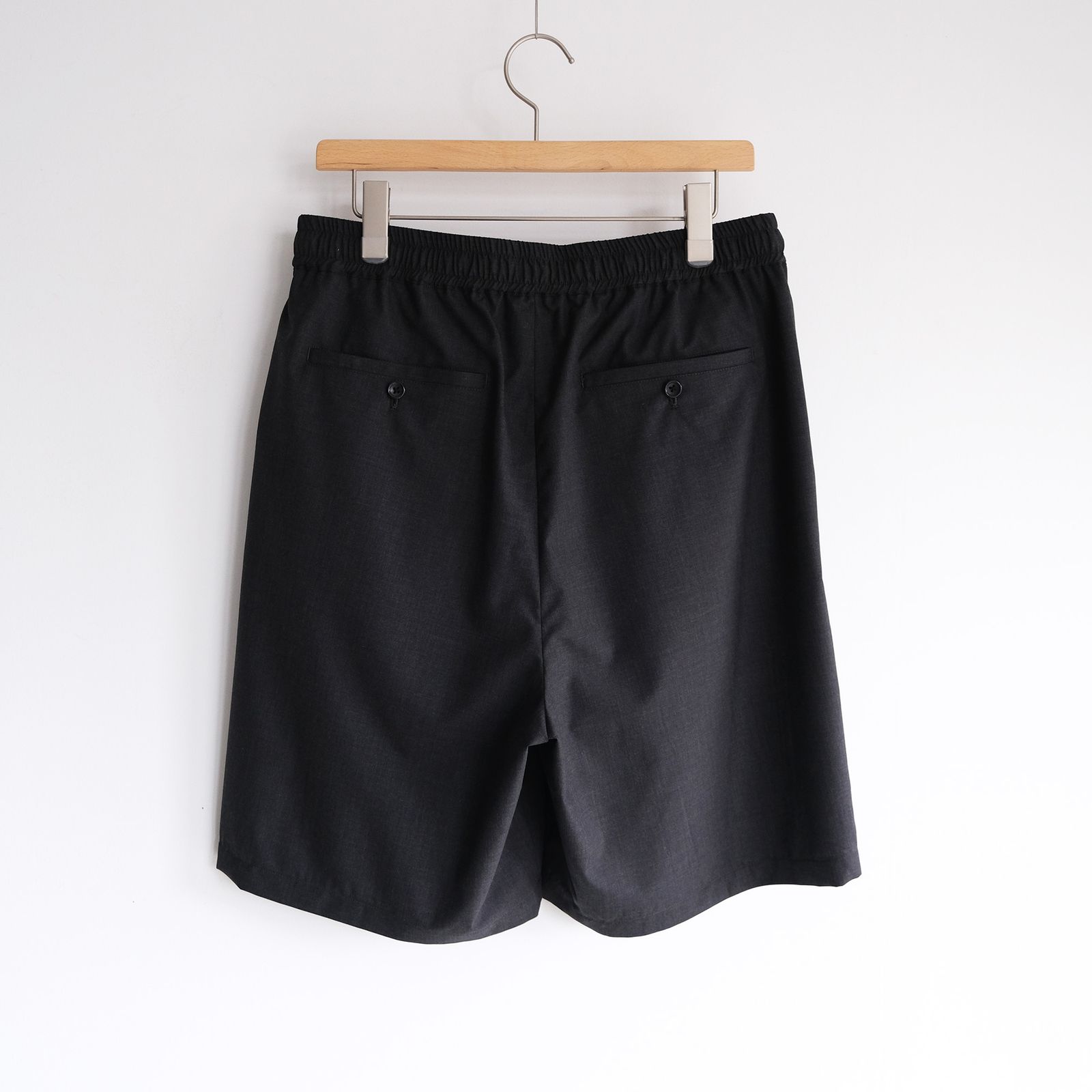 Fine Wool Heather Drawstring Track Shorts -ショーツ-（Charcoal / チャコール）GM261-40323