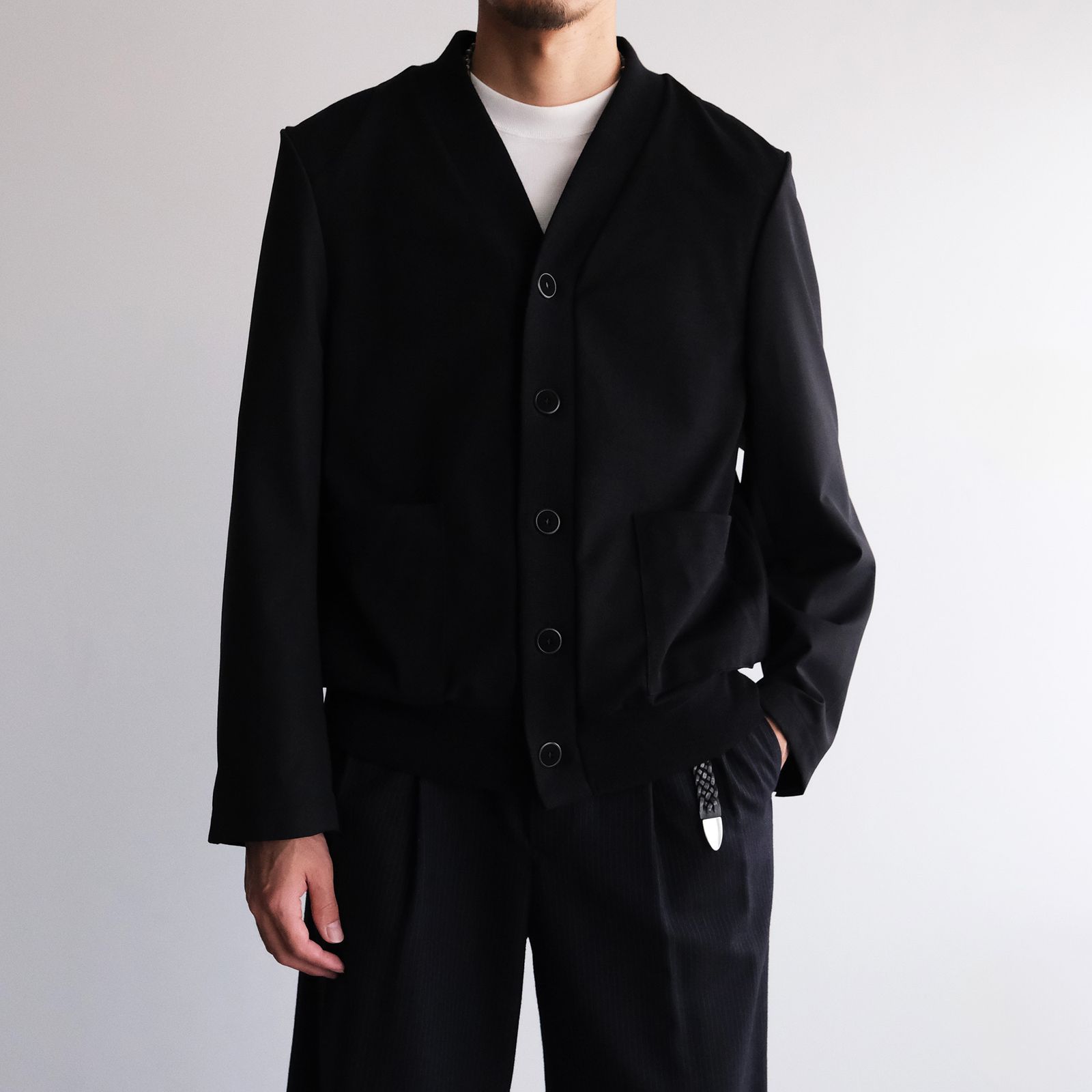 Un(i)Form Jersey：Docking Cardigan - カーディガン-（Black / ブラック）