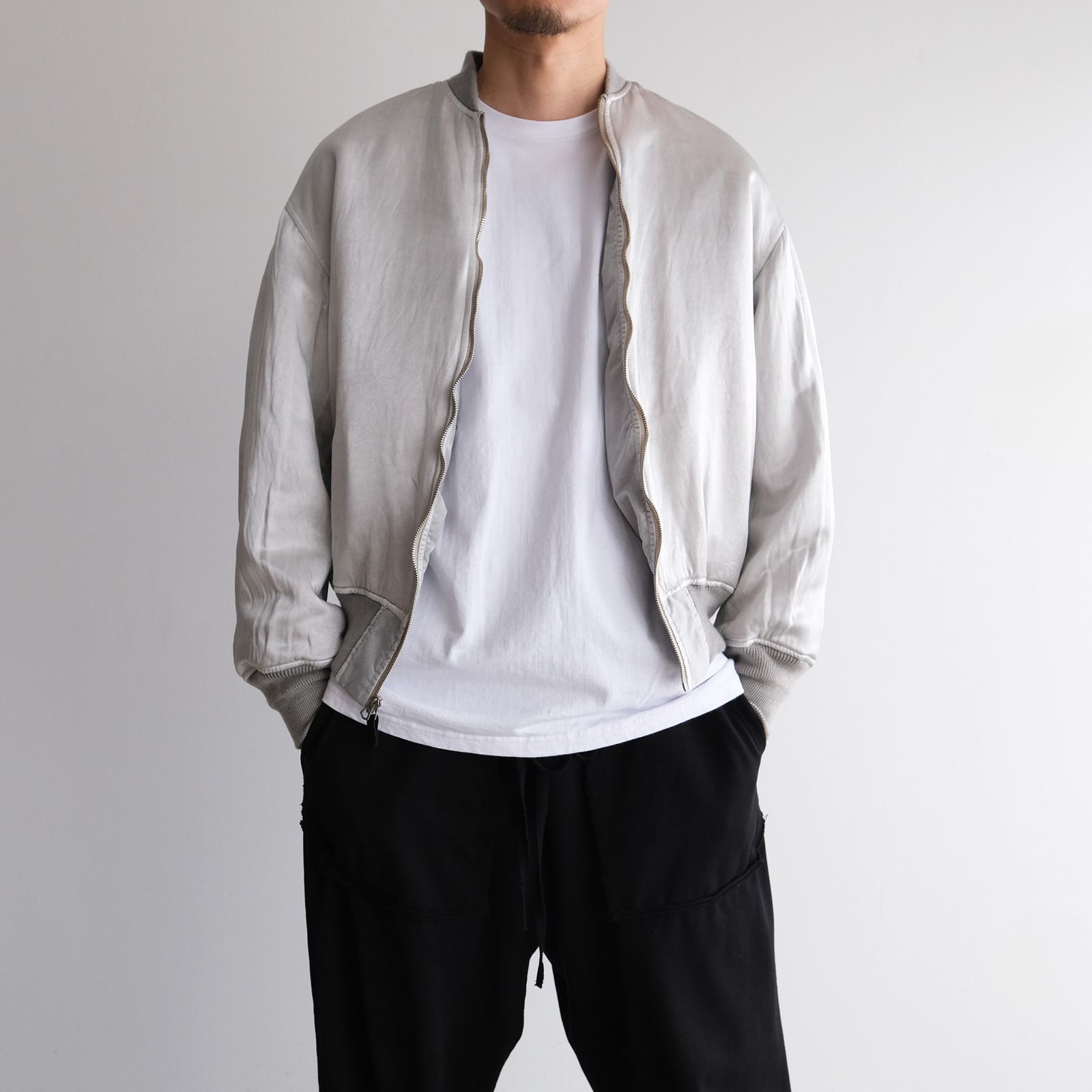 Hand-Dyed Bomber Jacket -ジャケット-（Gray / グレー）