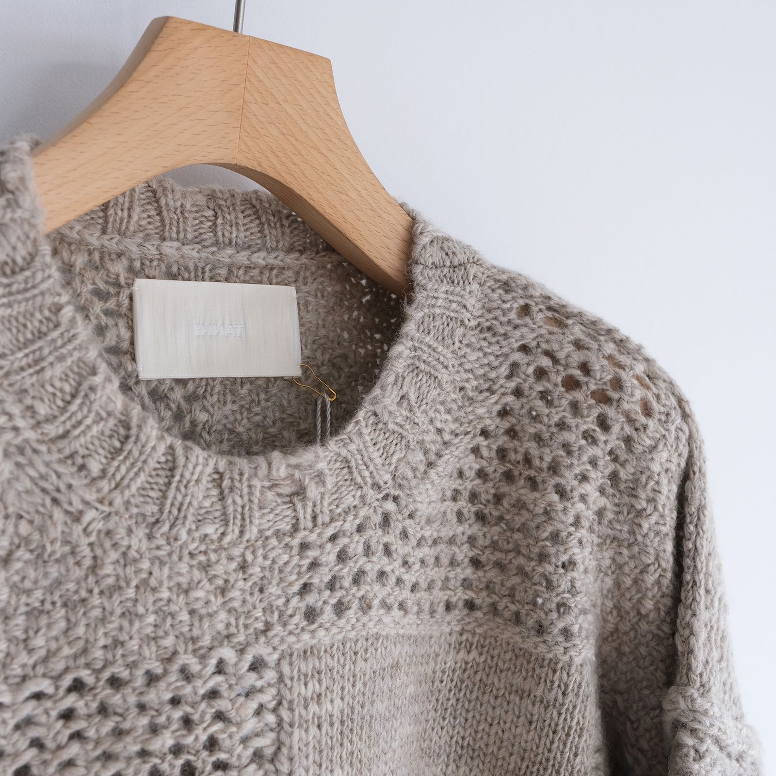 Patchwork Sweater -セーター-（Gray Beige / グレーベージュ）