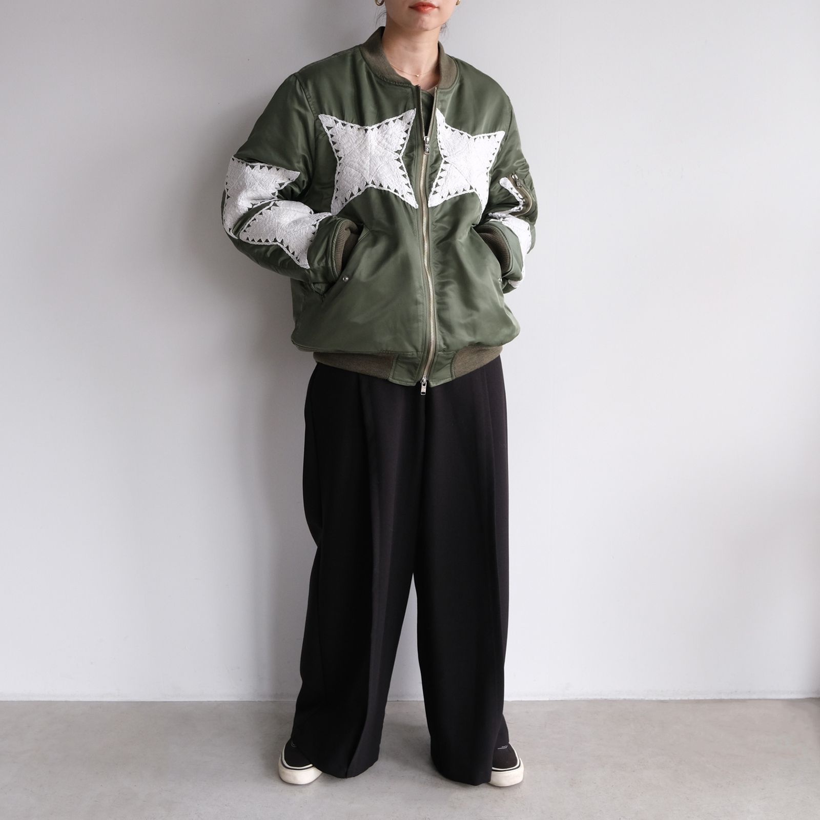 The Craft Hand Embroidery Flight Jacket -ジャケット-（Olive / オリーブ）
