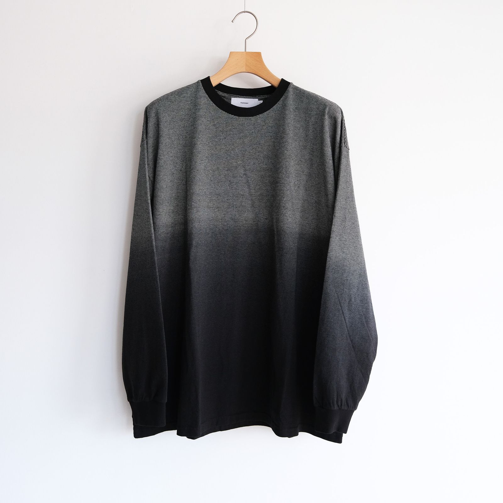 Gradient Border L/S Tee -Tシャツ-（Black / ブラック）
