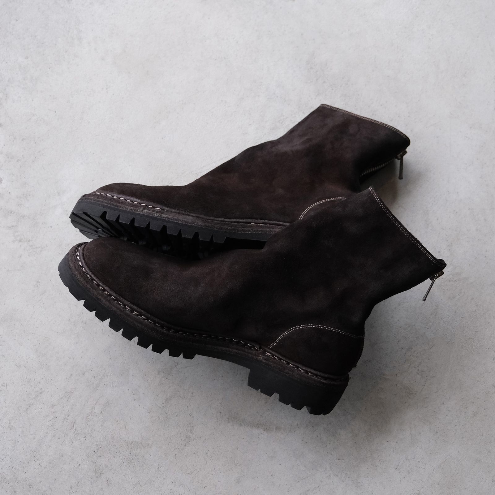 靴 GUIDI 796V_N - CALF REVERSE LINED 40 GUIDI - 796V_N Calf Reverse Shoes Back Zip Boot -ブーツ-（Brown