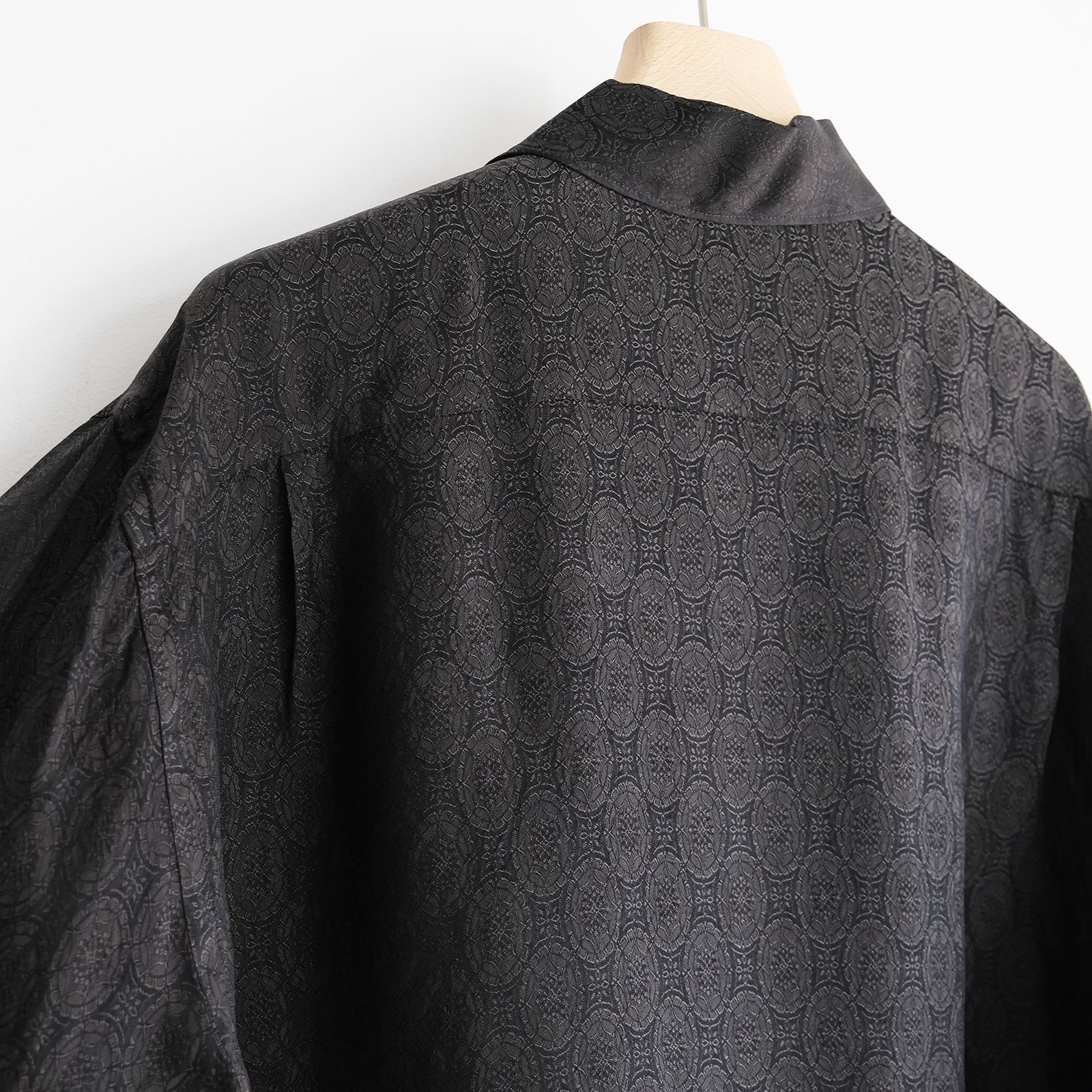 Cupro-Regular Collar L/S Shirts -シャツ-（Charcoal / チャコール）