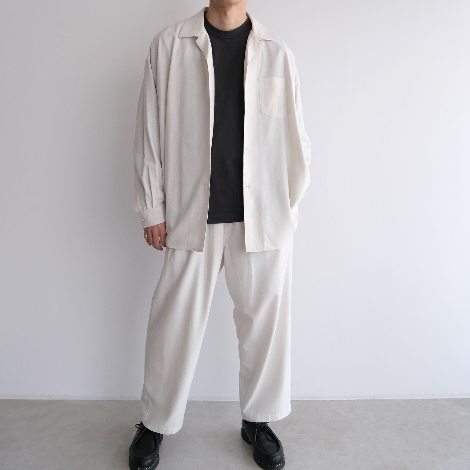 Silk Noil Viscose Sleeping Easy Pants -パンツ-（Ecru / エクリュ）