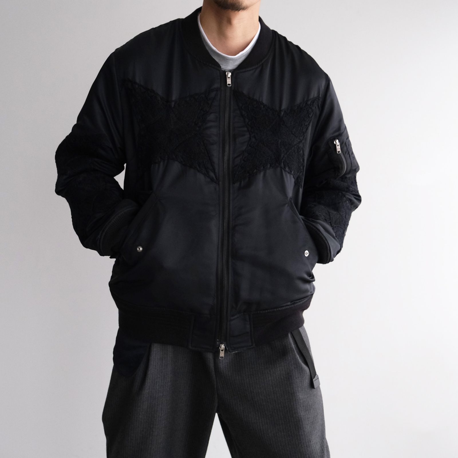 The Craft Hand Embroidery Flight Jacket -ジャケット-（Black / ブラック）