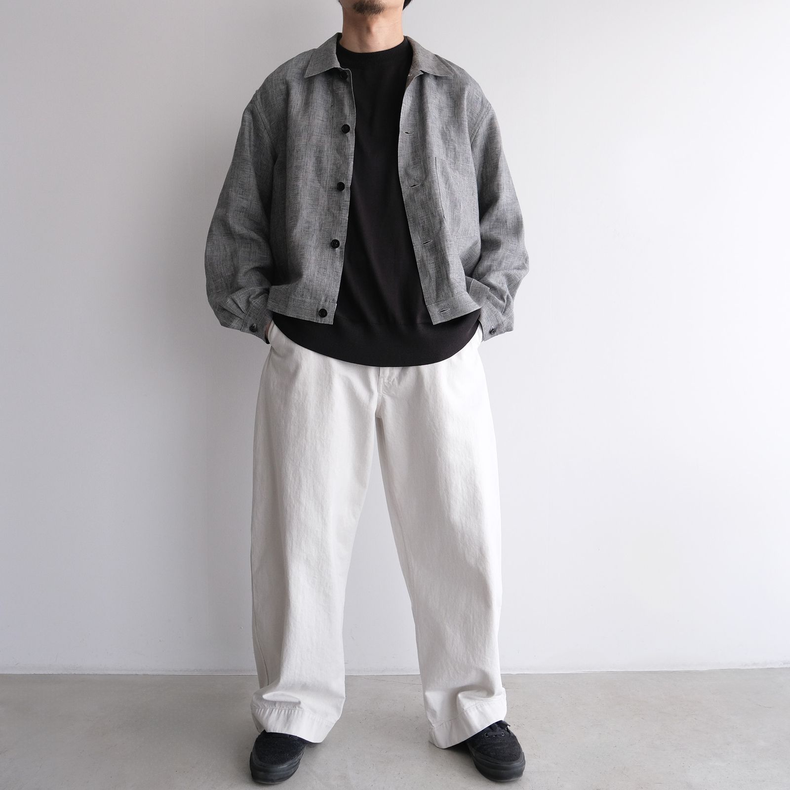 Linen-Trucker Jacket -ジャケット-（G.Plaid / グレンチェック）
