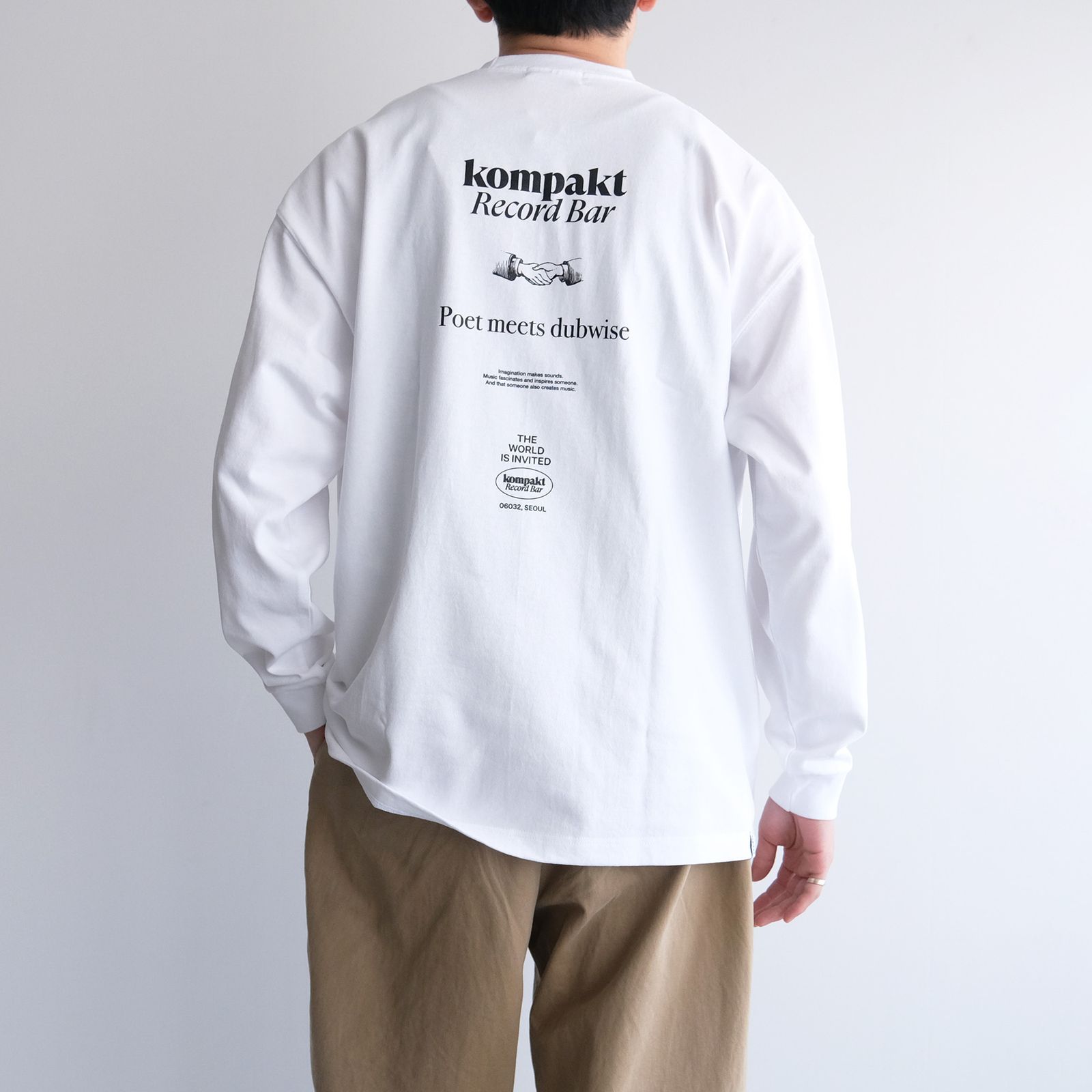 Kompakt Record Bar + PMD Oversized L/S T-Shirt -Tシャツ-（White / ホワイト）