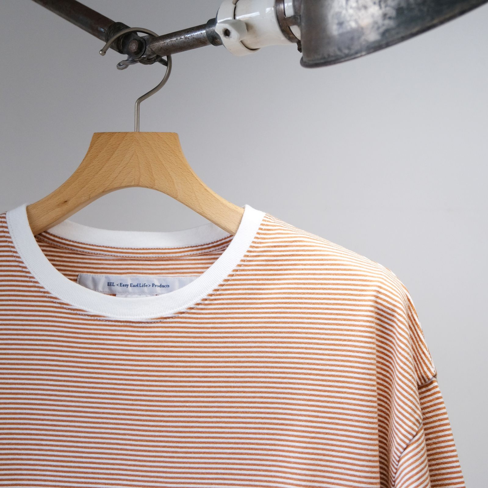 Yururi Tee Border 3/4 -Tシャツ-（Beige×White / ベージュ×ホワイト）