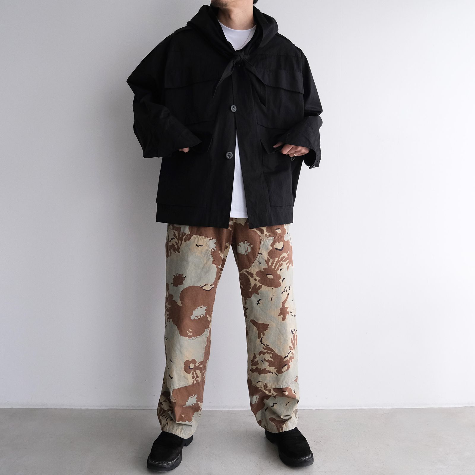 Camo Flower Double Knee Pants -パンツ-（Beige / ベージュ）